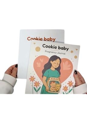 Cookie baby Pregnancy Hard Cover Keepsake Journal Luxury 4 Ring Gold Binder